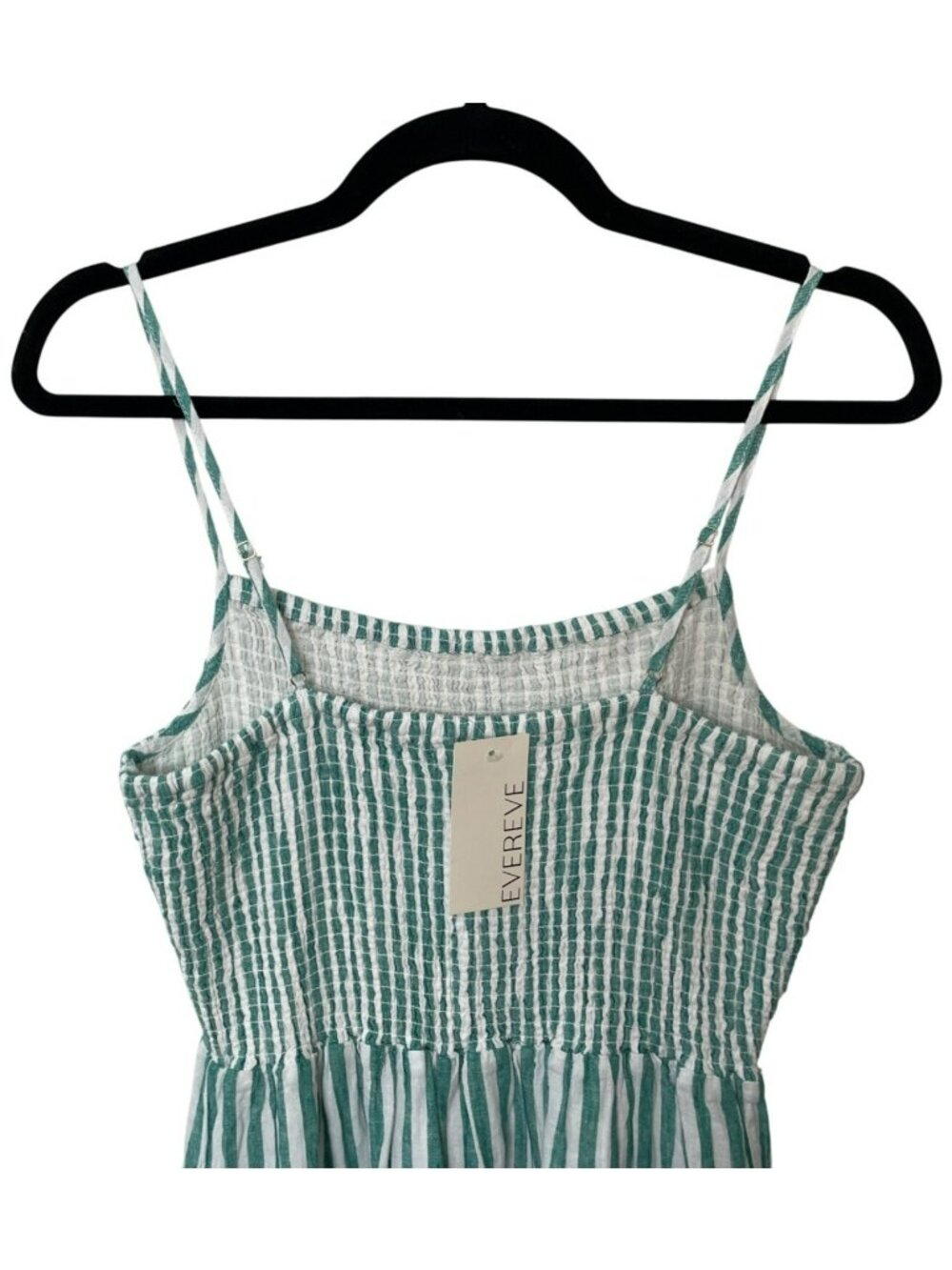 Z Supply Bayside Striped Linen Maxi Dress Adjustable Straps Green/White Sz S NEW - Picture 5 of 10